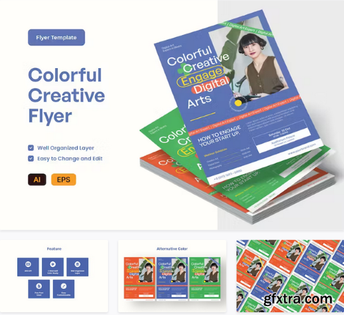 Colorful Creative Flyer AI & EPS Template