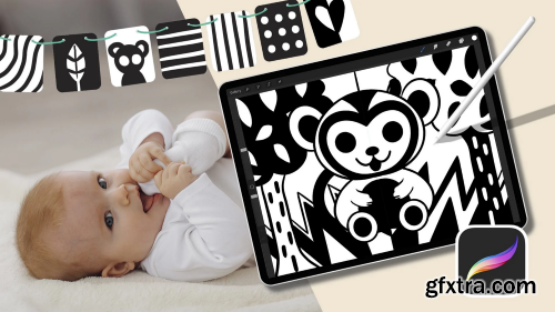 Art for babies: Create a set of high contrast cards for newborns (Montessori style)