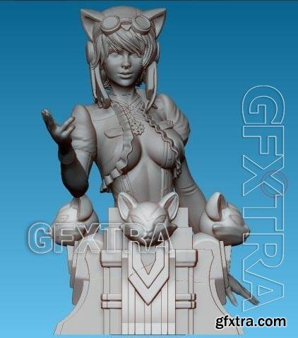 3DMoonn - Catwoman Steampunk bust &ndash; 3D Print Model