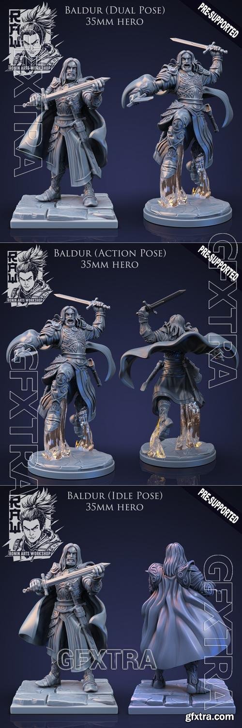 Baldur The Fighter - Idle and Action Pose &ndash; 3D Print Model