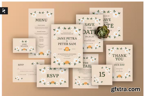 Daisy Wedding Invitation Suite