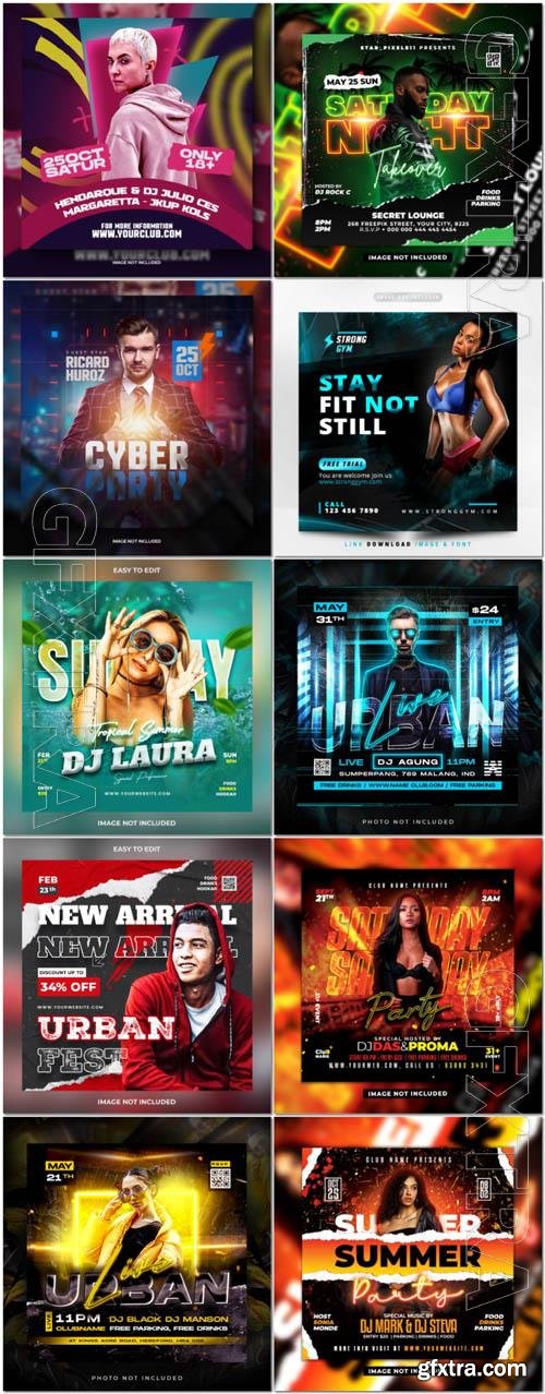 Flyer social media post, psd banner set vol 257