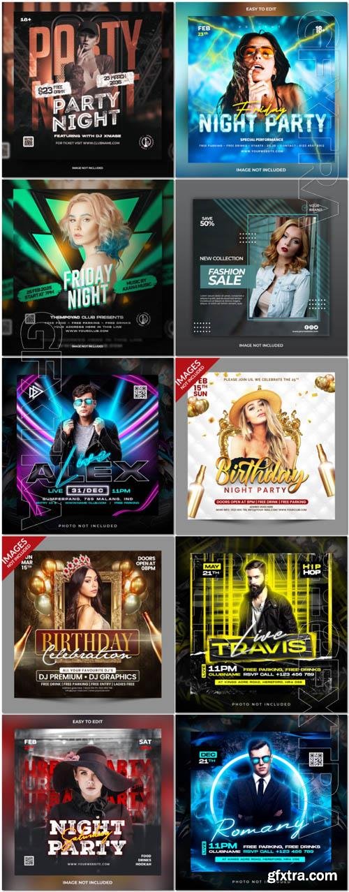 Flyer social media post, psd banner set vol 255