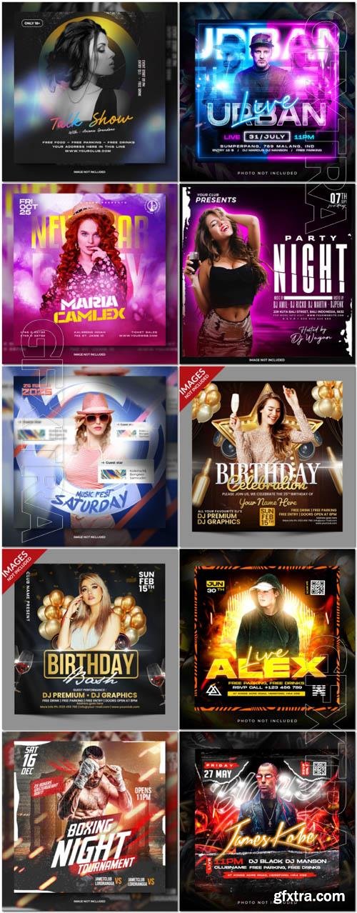 Flyer social media post, psd banner set vol 254