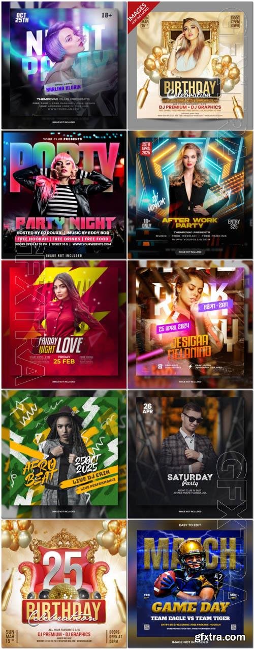 Flyer social media post, psd banner set vol 253