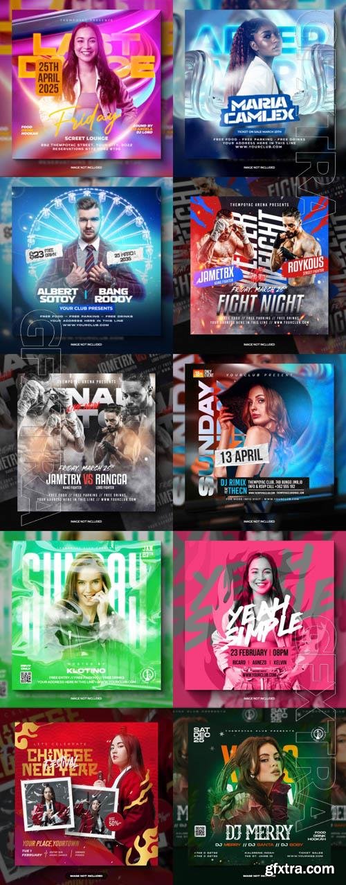 Flyer social media post, psd banner set vol 258