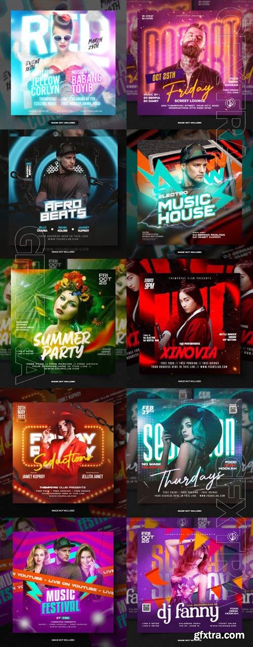 Flyer social media post, psd banner set vol 262