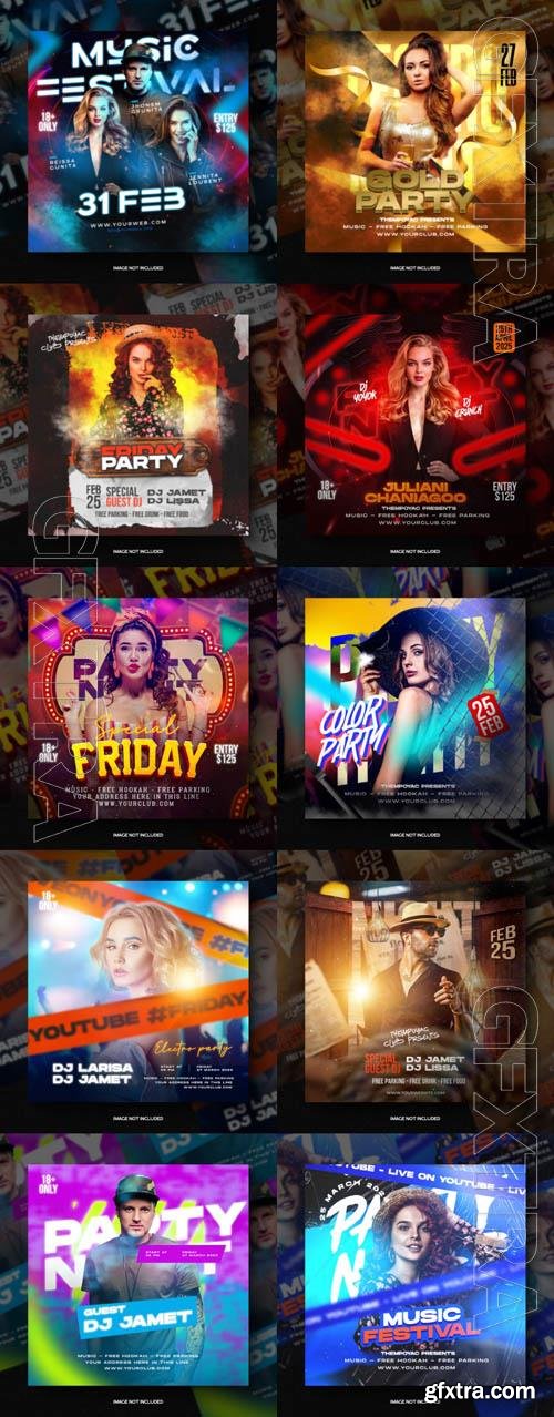 Flyer social media post, psd banner set vol 259