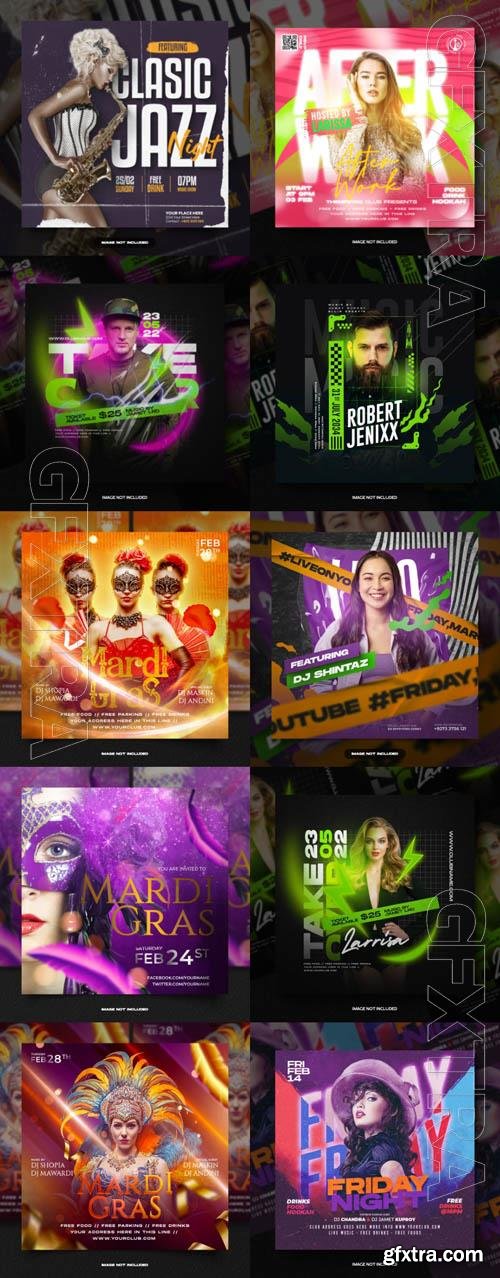 Flyer social media post, psd banner set vol 265