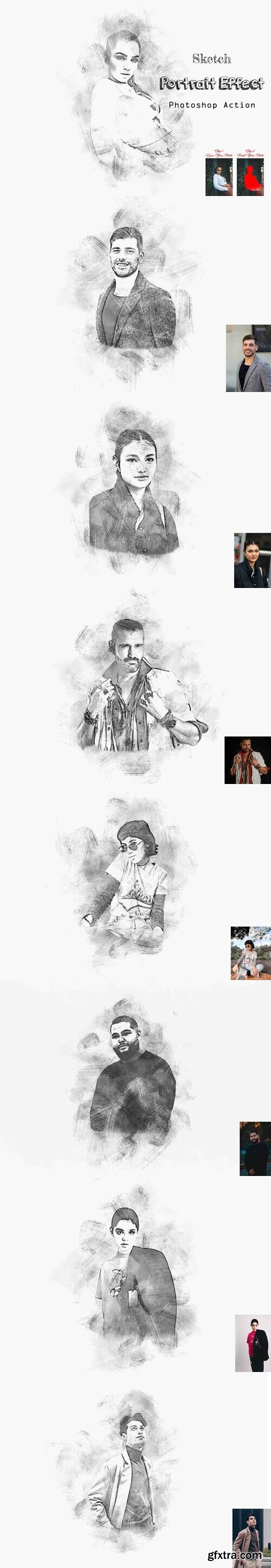 Creativemarket - Sketch Portrait Effect Photoshop Action 14477244