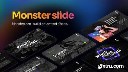 Videohive Monster Slide Aniamted Text Full Screen Background Video Display After Effect Template 44779087