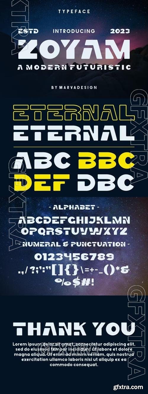 ZOYAM - A Modern Futuristic Font WYU9LM9