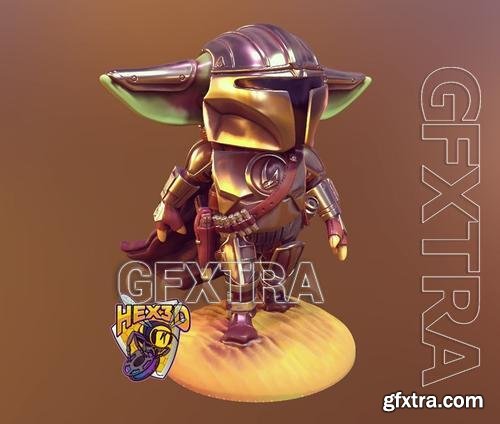 Hex3D - Grogulorian Uncut &ndash; 3D Print Model