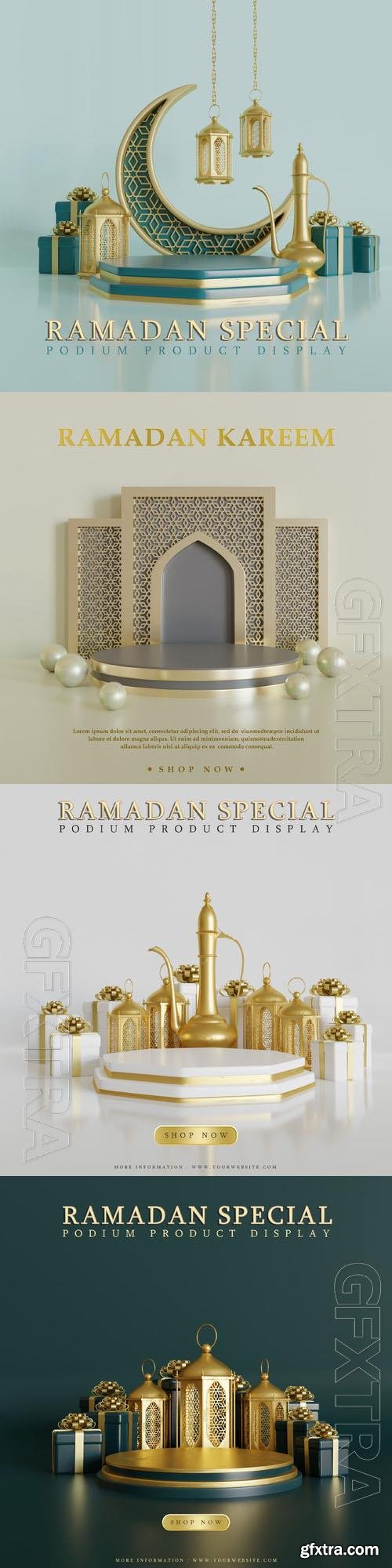 PSD premium luxury ramadan podium