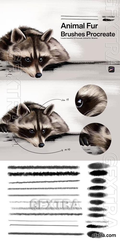 10 Animal Fur Brushes Procreate DX4RCAX