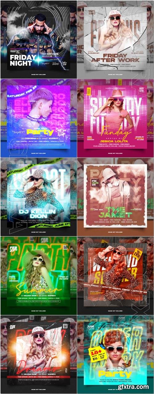 Flyer social media post, psd banner set vol 272