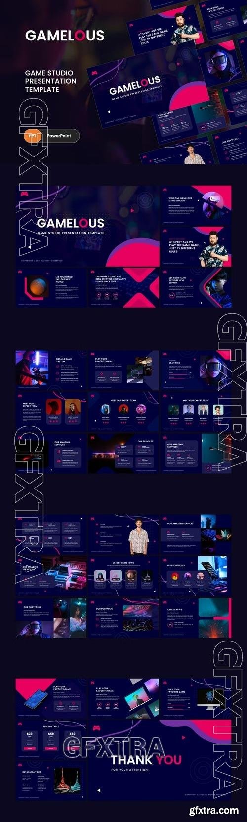 Gamelous - Game Studio PowerPoint Template SXUYAYR