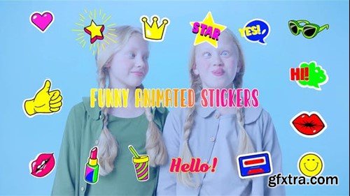 Videohive Trendy Style Animated Funny Stickers Element Pack After Effects Template 44677579