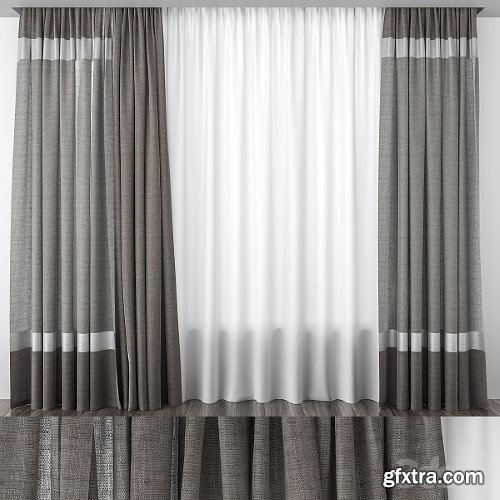 Gray Brown Striped Curtains