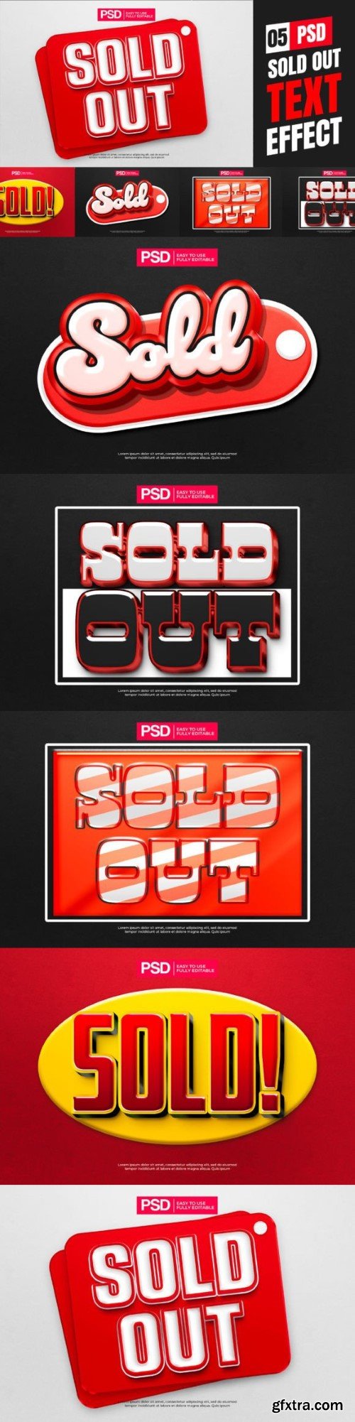 3d Sold out Text Effects Pack