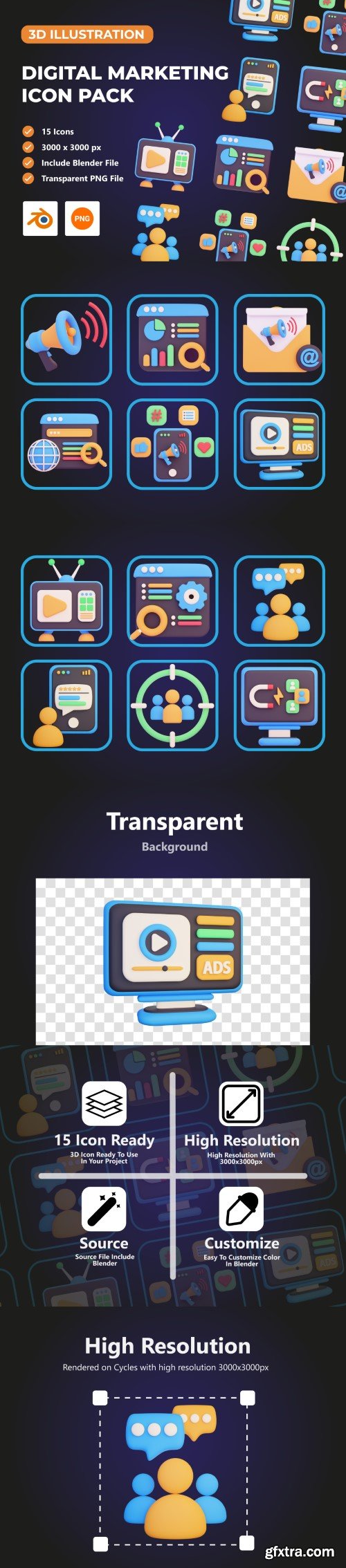 UI8 - Digital Marketing 3D Icon Pack