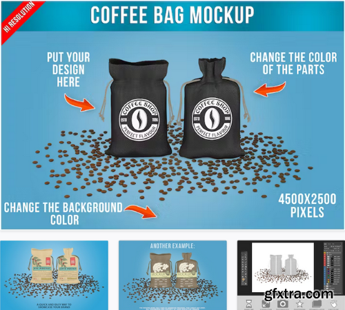 Two Bags of Coffee Mockup