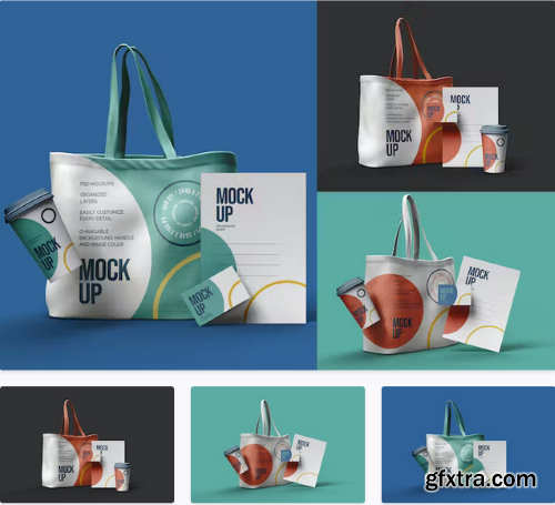 Tote Bag, business cards and Letterhead Mockup