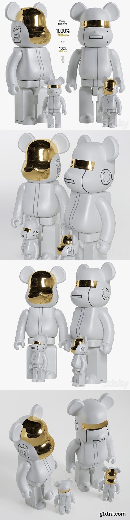 Bearbrick Daft Punk White Suit