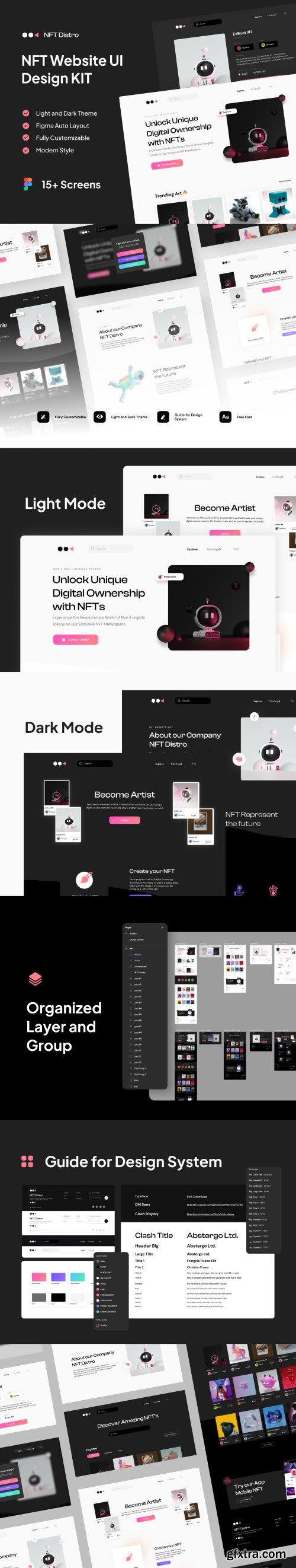 UI8 - NFT Distro - NFT Website UI Design KIT