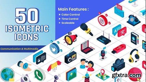 Videohive Isometric Icons - Communication & Multimedia 44834580