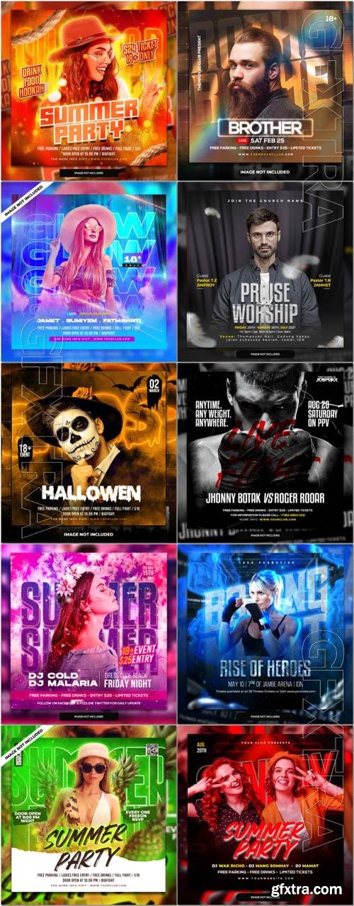 Flyer social media post, psd banner set vol 285