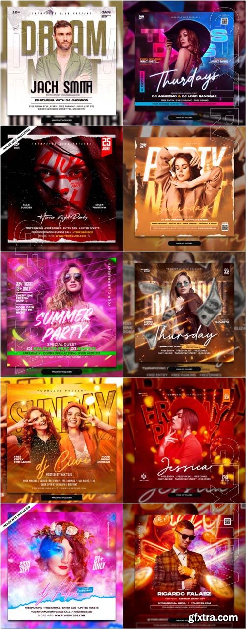 Flyer social media post, psd banner set vol 284