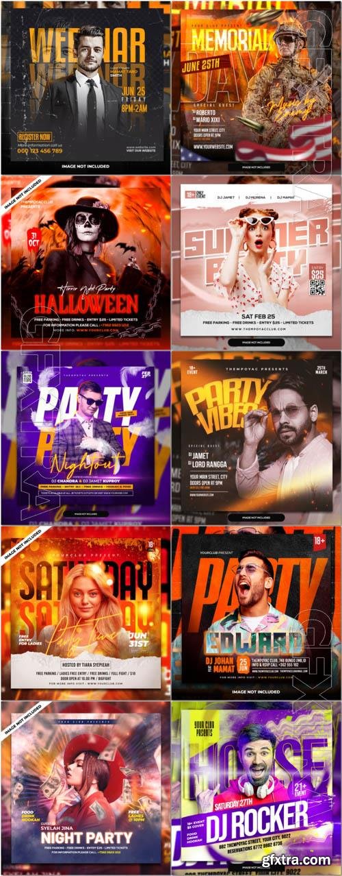 Flyer social media post, psd banner set vol 278