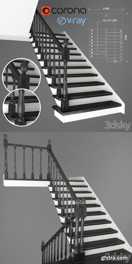 Two-staircase staircase, 2 version