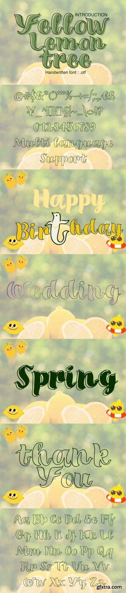 Yellow Lemon Tree Font