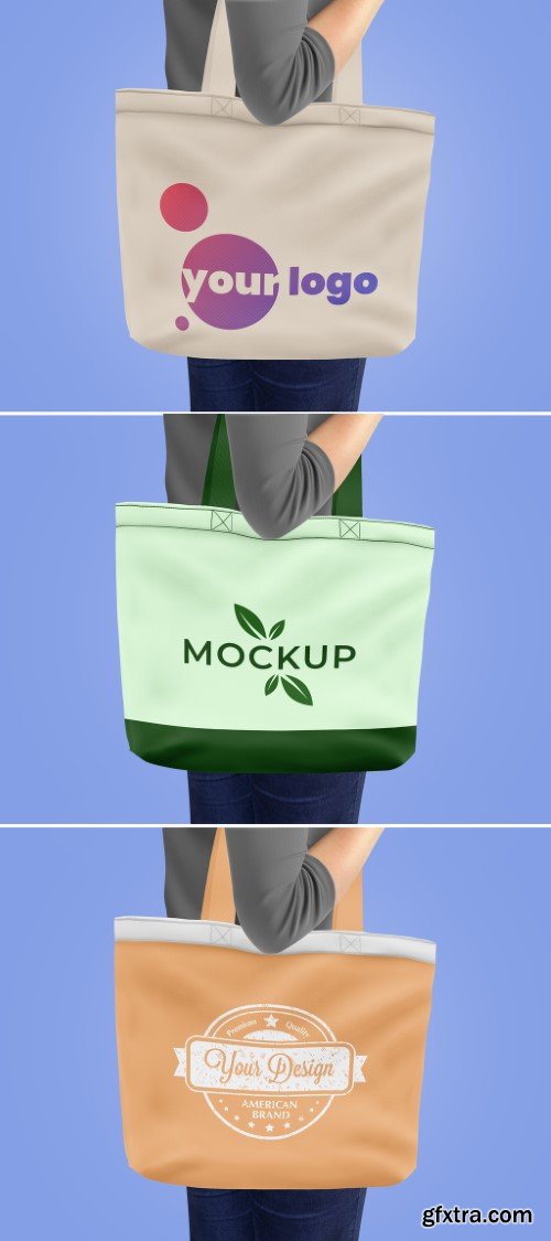 Woman Holding a Tote Bag Mockup 584277884