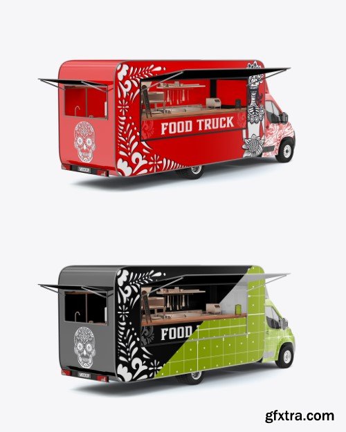 Food Truck Caravan Mockup 583859640