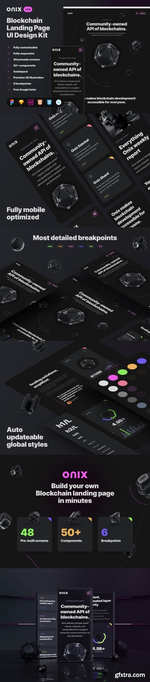 UI8 - Onix Blockchain Landing Page UI Design Kit