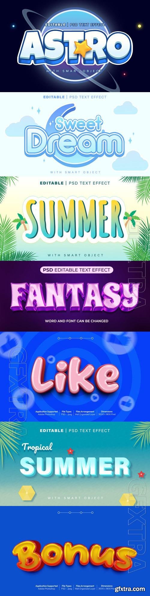 Psd style text effect editable set vol 433 