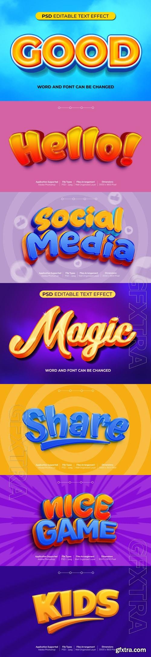 Psd style text effect editable set vol 431 