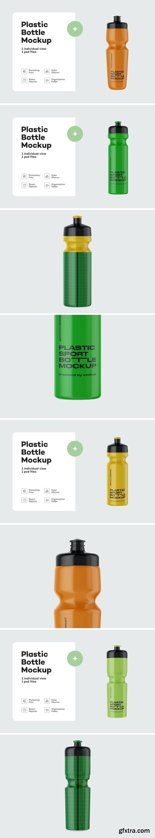 Glossy Sport Bottle Mockup Bundle