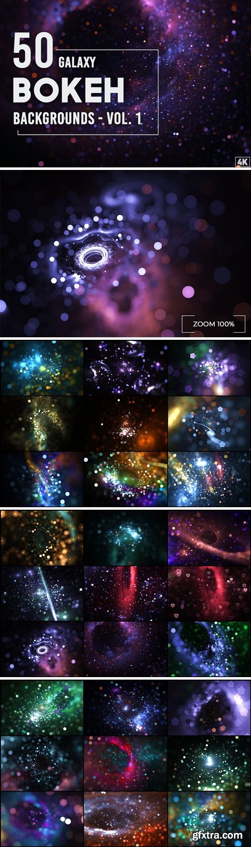 50 Galaxy Bokeh Backgrounds - Vol. 1 JUKD2G2