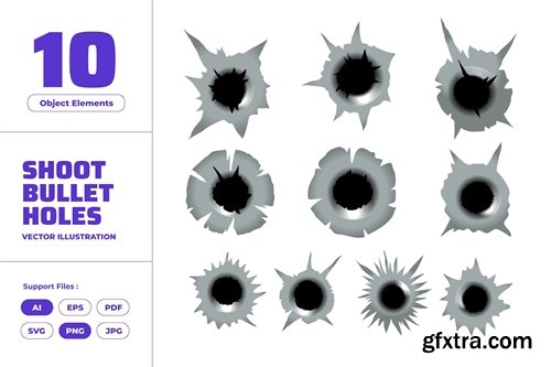 Bullet Holes Target Shooting Criminal Military 6YN3HRC