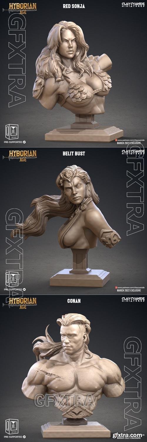 Red Sonja Bust and Belit Bust and Conan Bust &ndash; 3D Print Model