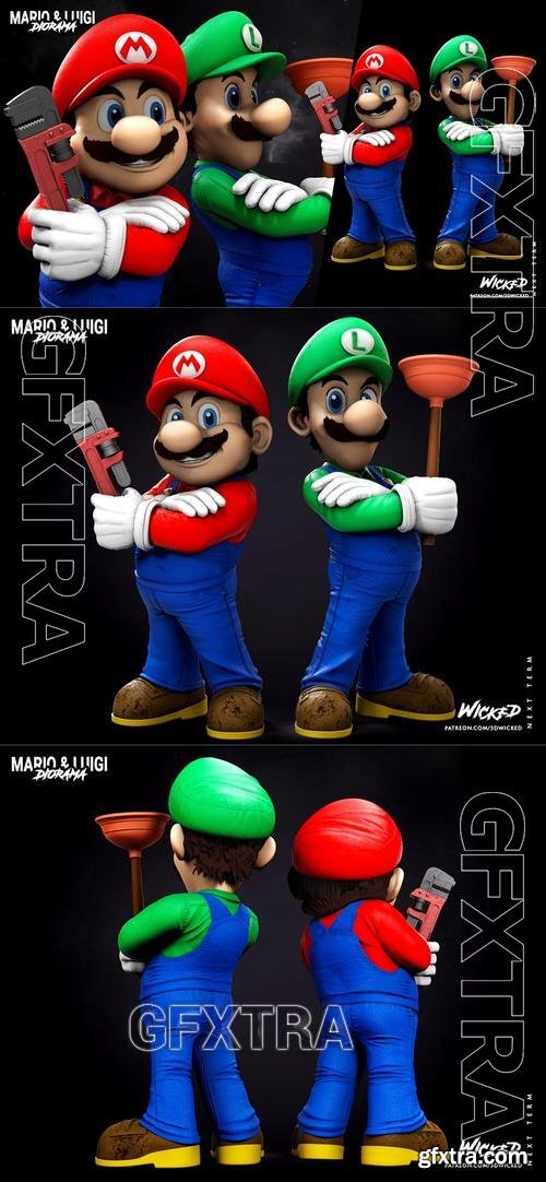 WICKED - Mario and Luigi Diorama &ndash; 3D Print Model