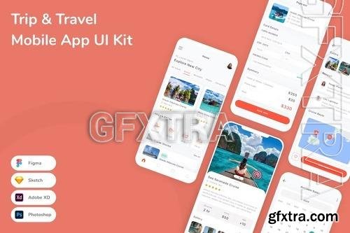 Trip & Travel Mobile App UI Kit 8Q348F4