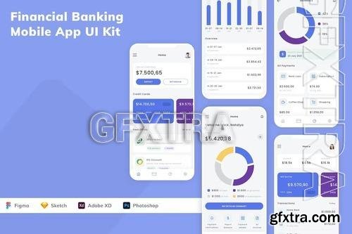 Financial Banking Mobile App UI Kit ZPJ96W9