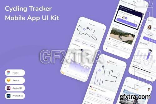 Cycling Tracker Mobile App UI Kit QGFLN8Z