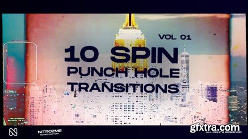 Videohive Punch Hole Spin Transitions Vol. 01 44940755