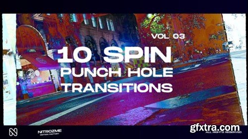 Videohive Punch Hole Spin Transitions Vol. 03 44940761